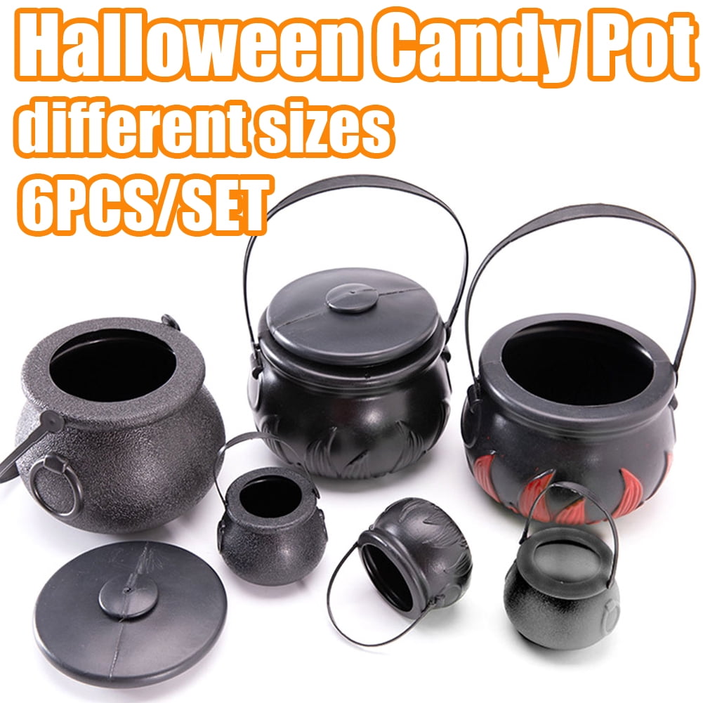 13 in 1 Plastic Candy Bucket Witch's Cauldron Candy Holder for Kids Halloween US 