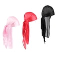 thumbnail image 5 of 3pcs Mujeres Gorro de Larga Pérdida de Cabello Bufanda Sombrero Pirata Gorro + rojo + rosa Sunnimix Mujer Hombre Durag Sombreros, 5 of 5