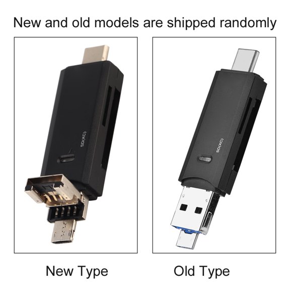 Tarjeta 3 En 1 Tipo C + Puerto USB Micro USB Lector De Tarjetas De Memoria OTG Para Memoria Tarjeta De Almacenamiento De Memoria Pequeña Negro