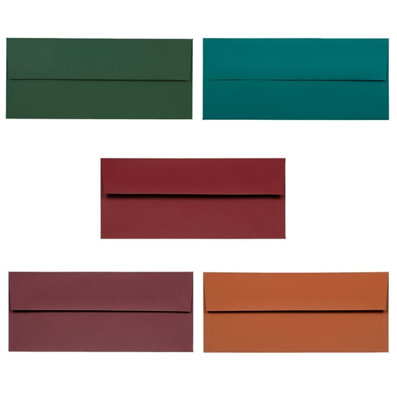 JAM #10 Envelopes, 4.1x9.5, Assorted Colors, 125/Pack