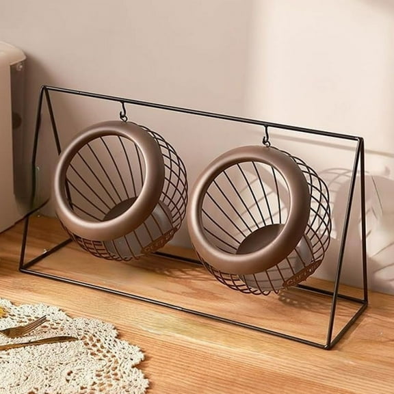 K Cup Holder Wire Coffee Pod Holder Basket Metal Creamer Kcup Storage and Espresso Capsule Organizer Bowl for Countertop (Brown)