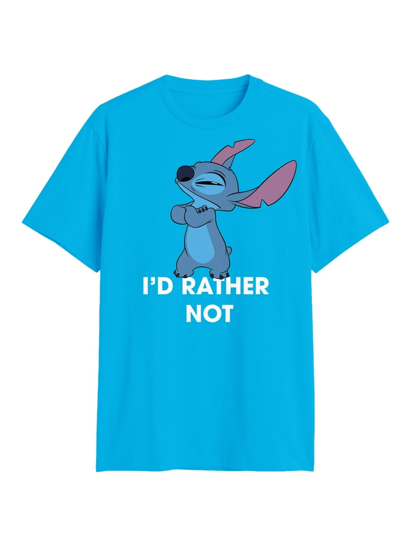 g'morning stitch logo Tee Tシャツ　Lサイズ Lilo & Stitch Mens & Big Men's I'd Rather Not Graphic Tee Shirt