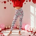 thumbnail image 4 of Cadancy Valentine Day Dressy Leggings for Women Cute Heart Print High Waisted Tummy Control Comfy Soft Workout Yoga Pants Stretchy Trendy Tights, 4 of 9