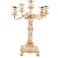 thumbnail image 3 of Luxury Home Candelabra, Vintage Embossed Candle Holder, Durable Ornaments For Restaurant Wedding, 3 of 8