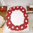 thumbnail image 5 of Homewish Red White Geometric Circle Boy Girl Twin Sheet Sets 3pcs,Polka Dots Twin Fitted Sheet Microfiber,Vintage Aesthetic Breathable Flat Sheet,Luxury Bedroom Decor, 5 of 7