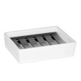 thumbnail image 3 of Stainless Steel Ceramic Soap Holder Dual-layer Soap Dish Draining Soap Box for Bathroom Kitchen, 3 of 9