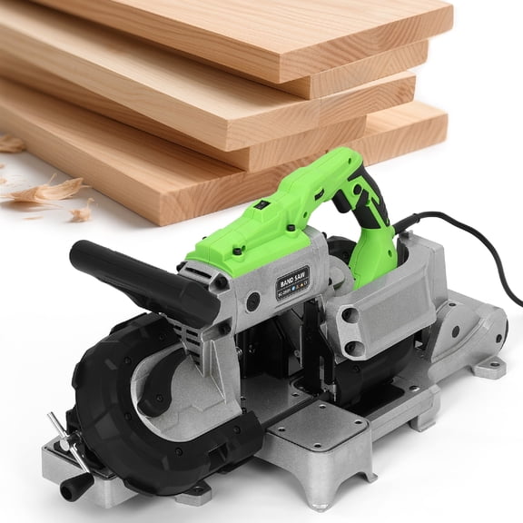 YEAHIBABY Portable Band Saw with Auxiliary Handle and LED for Metal and Wood Cutting