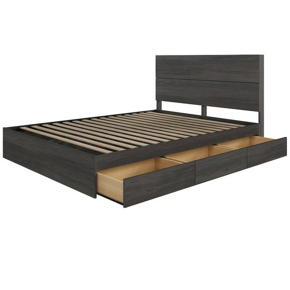 Nexera Milo 2-Piece Reversible Storage Bed Set, Queen