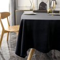 thumbnail image 1 of Mantel rectangular impermeable y resistente a las manchas, tela sin arrugas, lavable, cubierta de mesa de poliéster para comedor/fiesta/buffet/boda (1m*1,6m. Negro), 1 of 5