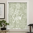 thumbnail image 4 of Sage Green Christmas Semi Sheer Curtains Drapes for Living Room, Bedroom, French Doors Window 96 Inches Long, Vintage Winter Xmas Snowflakes Rod Pocket Chiffon Curtain Drapery Voile Draperies Panel, 4 of 6