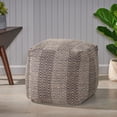 thumbnail image 2 of Jailyn Hand-Crafted Cotton Cube Pouf, 2 of 8