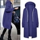 thumbnail image 1 of Abrigos y chaquetas casuales con capucha de manga larga para mujer, abrigos holgados de manga larga con abertura frontal, abrigos sólidos con cremallera, blusas con bolsillos, abrigos para mujer, 1 of 6