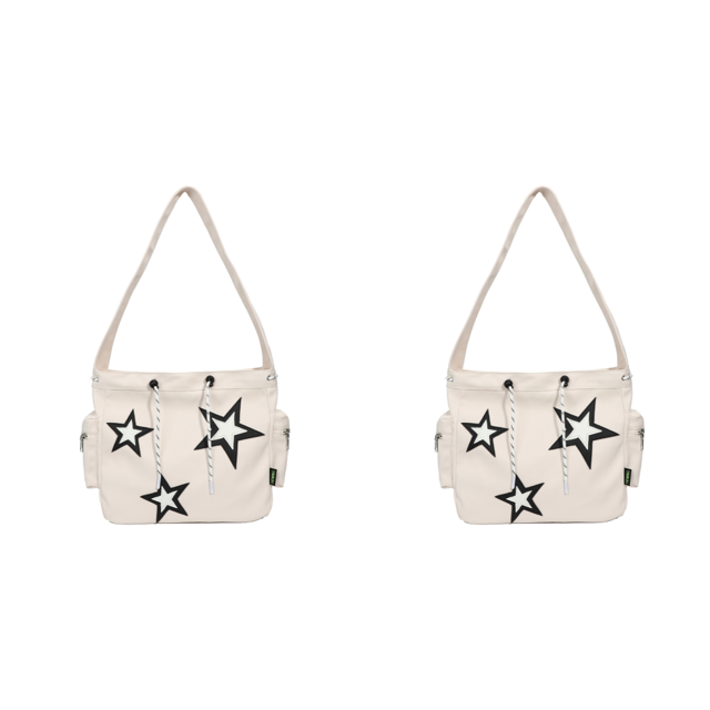Precioso Bolso Hombro para Mujer Cruzado Nailon Gran Capacidad Con Cordón (beige)