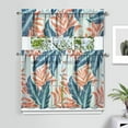 thumbnail image 2 of Bold Hawaiian Jungle Flower Kitchen Curtains Set 27.5x36in Polyester Valance and Tiers, Exotic Plants Window Curtain Set for Beachside or Island Kitchen Decor, 2 of 6
