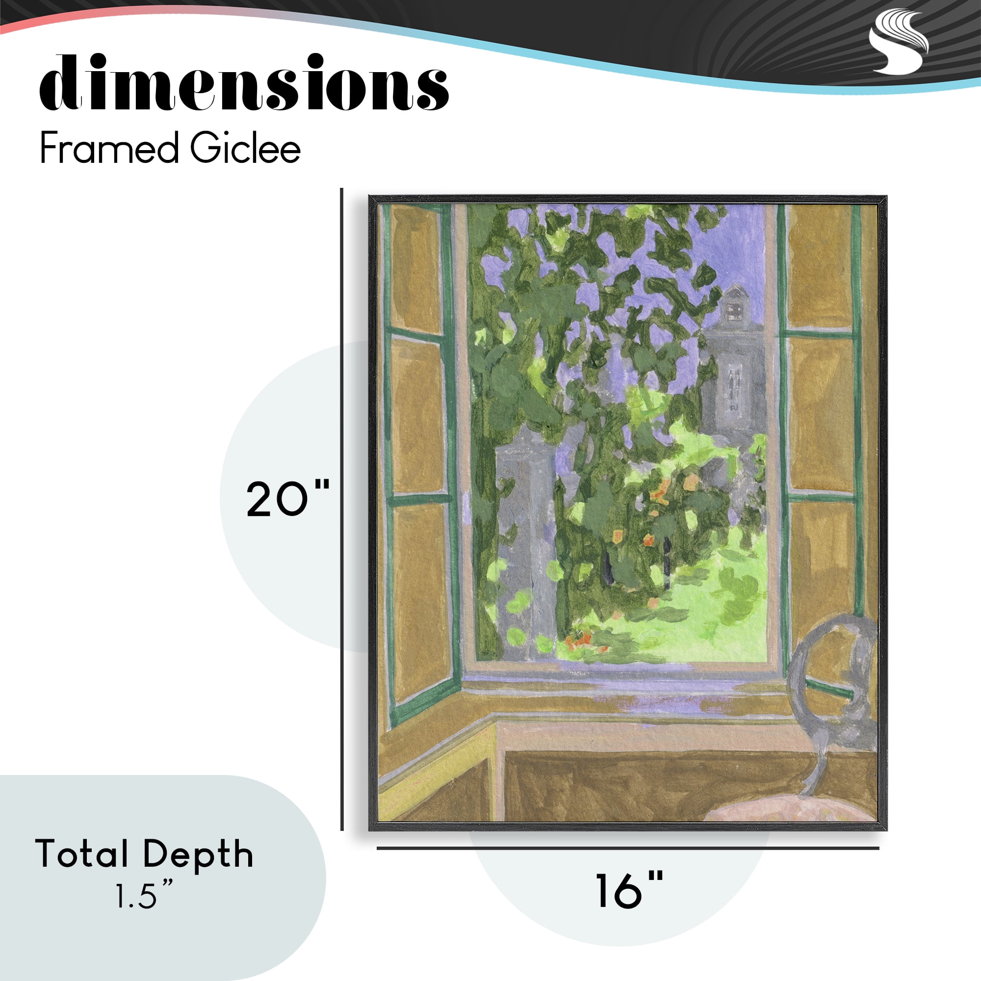 Seat For Spring Expression Black Framed Giclee Art, design by Melissa Wang