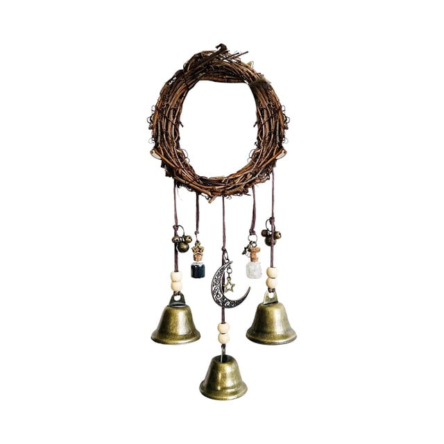 Campanas de viento para colgar en la pared, para pedir bendiciones, campana para puerta, talismán, brujería, colgante decorativo