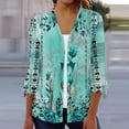 thumbnail image 3 of jjayotai Cardigan for Women, 3/4 Sleeve Kimono 2024 Retro Print Open Front Cardigans Lightweight Boho Tunic Tops Jackets, 3 of 5