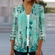 thumbnail image 3 of Cárdigan de botones para mujer, chaqueta estampada, chaqueta de cárdigan con cuello y mangas 3/4, chaqueta de cárdigan informal, cárdigan de algodón de imitación para mujer, 3 of 5