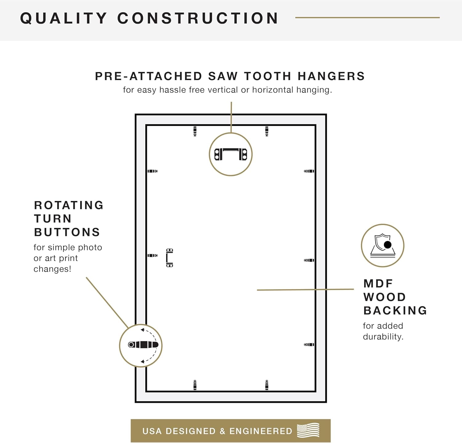 MCS Studio Gallery 14x22 Poster Frame Black Woodgrain, Vertical & Horizontal Wall Hanging Large Picture Frame for Photos, Posters & Art Prints (1-Pack)