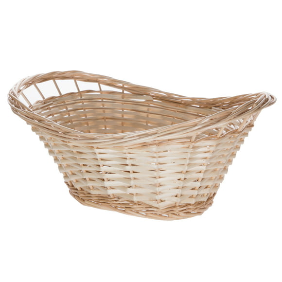 Mainstays Decorative Oval Split Willow Basket with Cutout Handles, 16.14 L x 11.42 W x 7.08 H