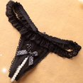 thumbnail image 2 of Jxximdong Sexy Lingerie for Women Panties Pearl Ball Lace Thongs Women's Intimates Black, 2 of 7