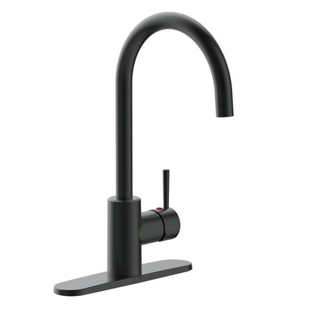 Design House Eastport II Single Handle Kitchen Faucet, Matte Black