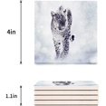 thumbnail image 3 of RYLABLUE Leopard Print Set of 4 Coaster for Drinks, Absorbent Ceramic Stone Coasters Cup Mat with Cork Base for Home Kitchen Room Coffee Table Bar Decor, 3 of 4