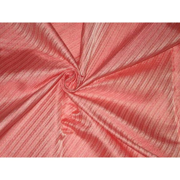 SILK BROCADE FABRIC Peachy Pink color 44quot;