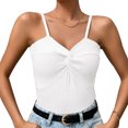 thumbnail image 1 of Camiseta sin mangas de punto para mujer, Top sin mangas con nudo torcido y tirantes finos, Top ajustado de verano, 1 of 5