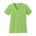 thumbnail image 4 of Port & Company Ladies Core Cotton V-Neck T-Shirt Lime Medium, 4 of 5