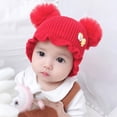 thumbnail image 3 of Grande Liquidation! Chapeau Bébé Filles Imprimé Dessin Animé Chapeaux Automne Hiver Chaud Casquette Filles Coton Hiver Chapeau Enfant Chapeaux Décontractés Rouges, 3 of 6