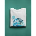 thumbnail image 3 of Abstract Blue Palm Tree. Sweatshirt Men -Image by Shutterstock, Male Small, 3 of 4