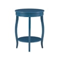 thumbnail image 3 of Linon Wren 18" Round Accent End Table with Shelf in Teal Blue Painted Wood, 3 of 9