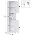 thumbnail image 3 of Tall Bathroom Cabinet, Storage Cabinet with 2 Doors & 2 Open Storage Compartments, Adjustable Shelf, for Bathrooms, Kitchens, Entrances, or Bedrooms（White）, 3 of 6