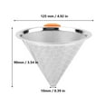 thumbnail image 4 of Suodoka Premium American Stainless Steel Coffee Filter Reusable Dual-Layer Mesh Coffee Dripper with Anti-Scalding Silicone Handle, 4.92 inches / 12.5 cm Silver Funnel, 4 of 9