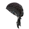 thumbnail image 1 of Gorro de quimioterapia con volantes para mujer, gorro, bufanda, turbante, gorro envolvente para la cabeza, Bk, 1 of 2