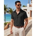 thumbnail image 5 of COOFANDY Men's Cuban Guayabera Linen Shirt - Short Sleeve Casual Beach Summer Button Down, 5 of 8