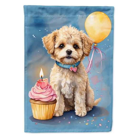 Maltipoo Happy Birthday House Flag