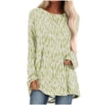 thumbnail image 2 of Idoravan Fashion Womens Casual Printing Pullover Tops Clearance Round Neck Long Sleeve Loose T-Shirt, 2 of 5