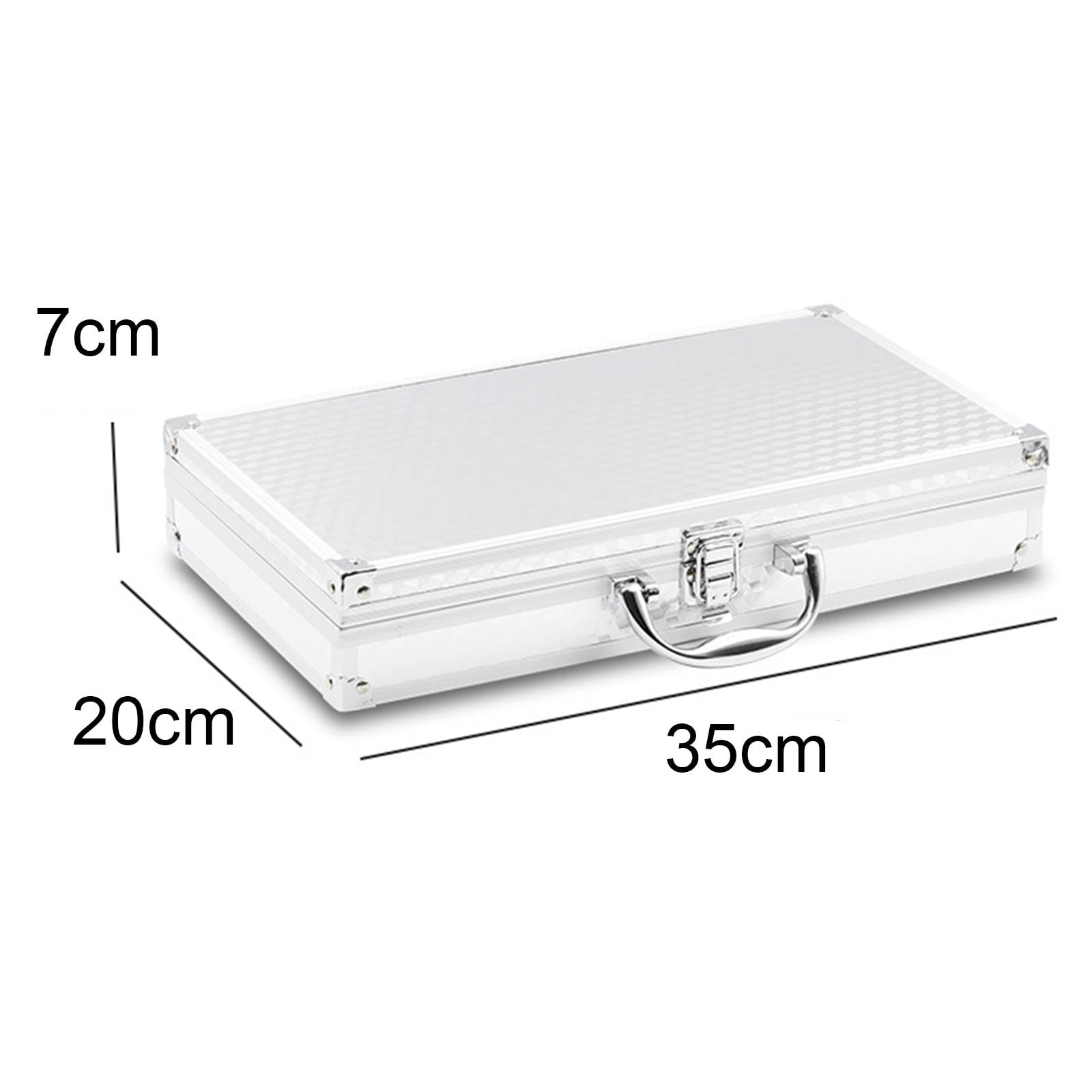 yotijay Portable Aluminum Tool Box Mic Toolbox Hard Shell Case Instrument Storage Case