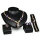 thumbnail image 1 of Conjunto de joyería de estilo punk a la moda para mujer, collar de aleación, anillos para las orejas, conjuntos de pulsera y anillo (púrpura), 1 of 2