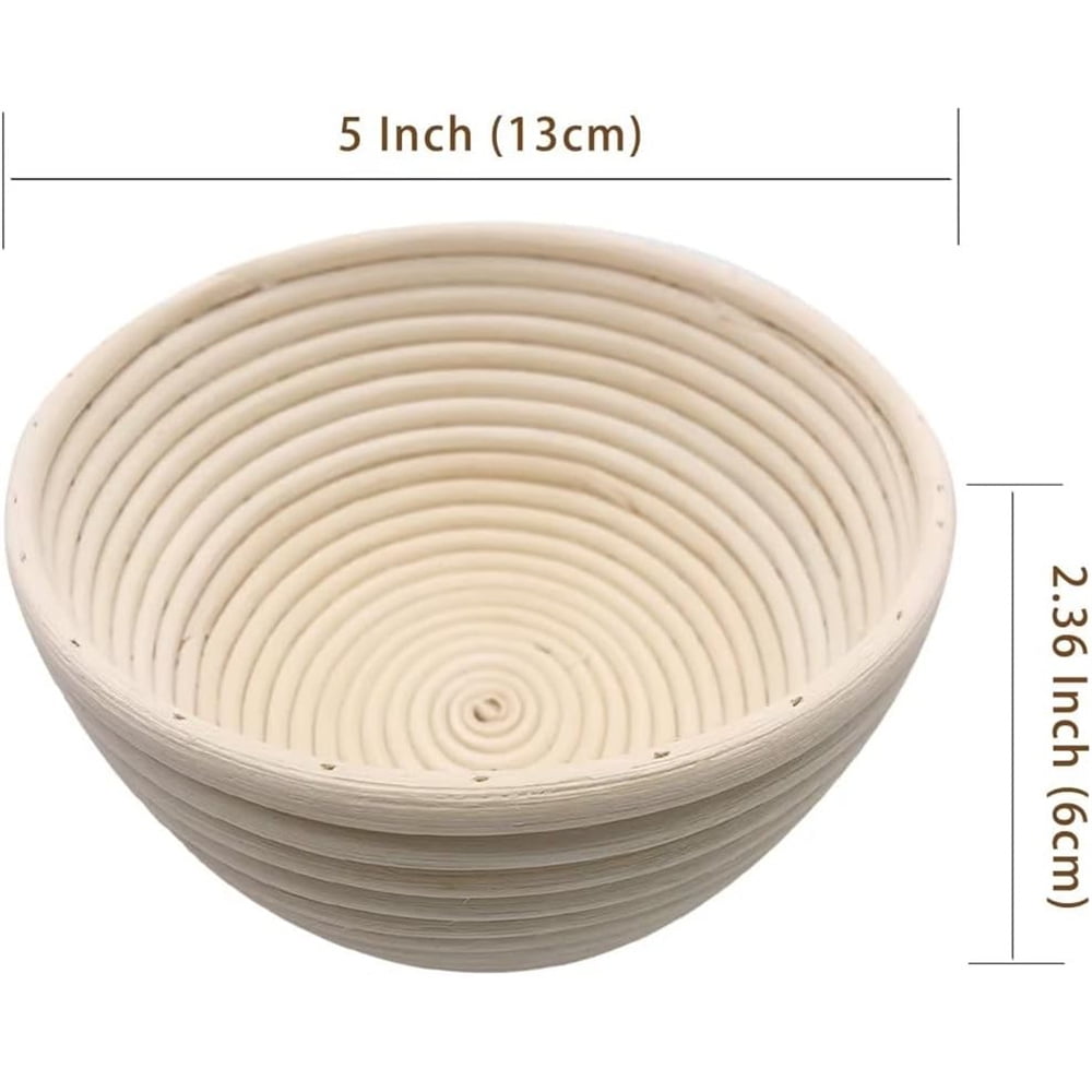 Duslogis 5 inch Banneton Bread Proofing Basket Set of 6, Mini Sourdough Bread Baking Supplies, Small Banneton Basket Proofing Baskets for Sourdough Bread Baking