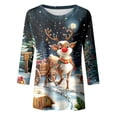 thumbnail image 4 of JIKNTTR Christmas Shirts For Women Trendy 3/4 Sleeve Christmas Tops Snowflake Snowman Holiday Shirts Xmas Tree Graphic Blouse Slim Fit Soft T Shirt, 4 of 4