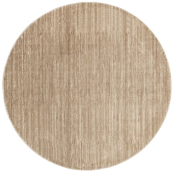 SAFAVIEH Round Rug 8' - Vision Collection - Modern Design, Light Brown, Non-Shedding & Easy Cleaning, Ideal for Living Room, Bedroom, Dining Space (VSN606C)