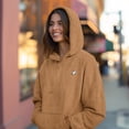 thumbnail image 5 of Dalix Heartly Ghost Embroidery Washed Sweatshirt Hoodie Fleece Relaxed Fit Lounge Womens in Camel L Large, 5 of 5