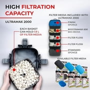 Aquael Ultramax 2000 Canister Fish Tank Filter - Aquarium Sponge Filter System - Large Aquarium Water Filter Pump 100-185 Gallons