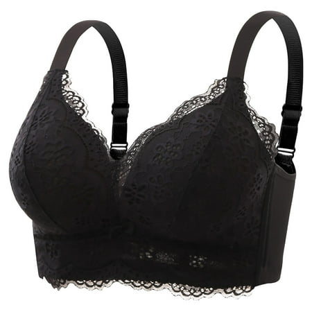 

SDJMa Seamless Mesh Lace Lingeri Bras for Women Wirefree Comfortable Sleep Bra Plus Size High waist Bras Thin Soft Back Smoothing Bra for Women