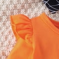 thumbnail image 5 of Kwasome Baby Girl Outfits Halloween Long Sleeve Romper Bodysuits Cartoon Pumpkin Embroider Suspenders Skirts Outfits Soft Outing Clothes Yellow 0-3 Months, 5 of 8