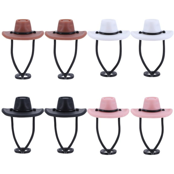 Yucurem 8Pcs Silicone Cowboy Hat Straw Covers 10mm Toppers for 30&40 Oz Tumbler Water Bottles for Sports (Multicolor)