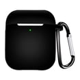 thumbnail image 1 of Funda para Airpods (negra compatible con Airpods 1/2 generación), protección de silicona a prueba de golpes Funda para Airpods, resistente al agua [LED frontal visible] admite carga inalámbrica con mo, 1 of 5